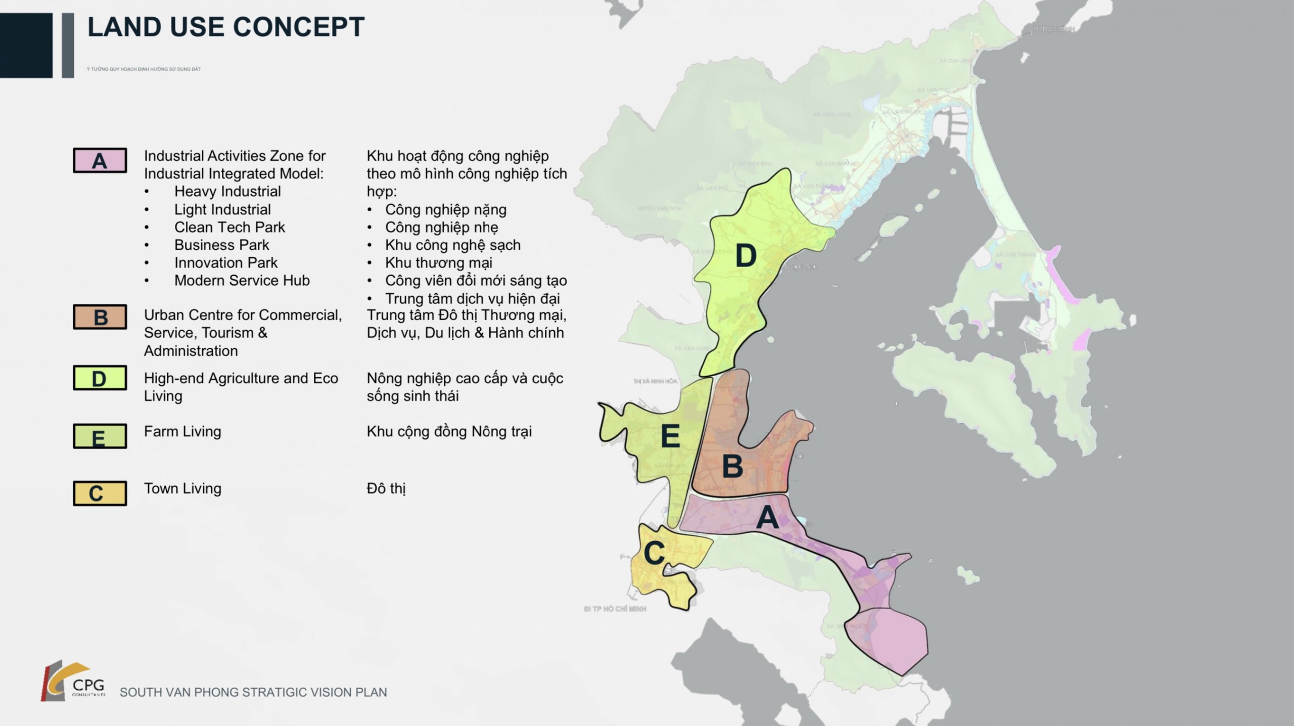 Quy hoạch 5 phân khu tại Nam Vân Phong