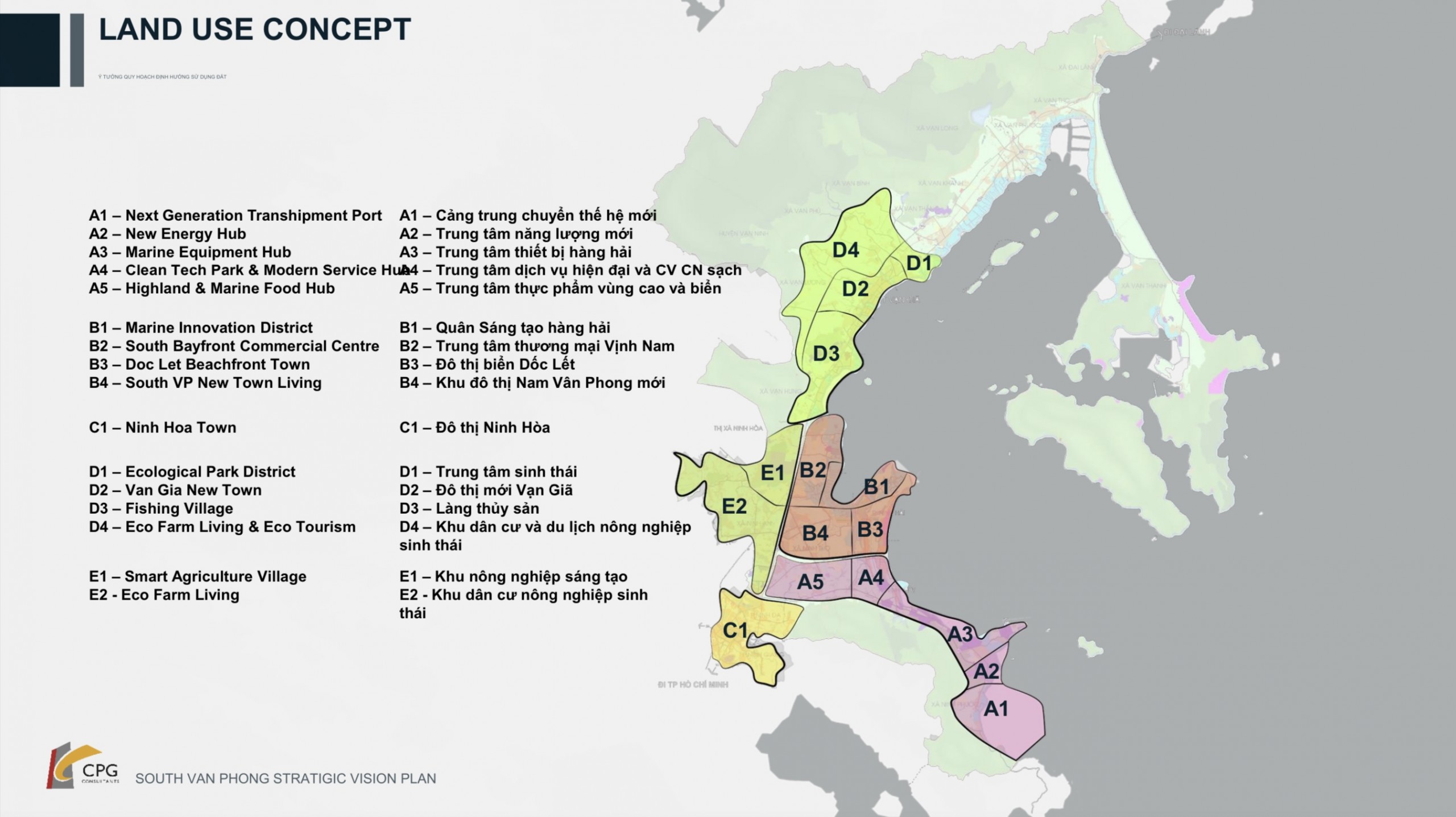 Chi tiết quy hoạch 5 phân khu Nam Vân Phong